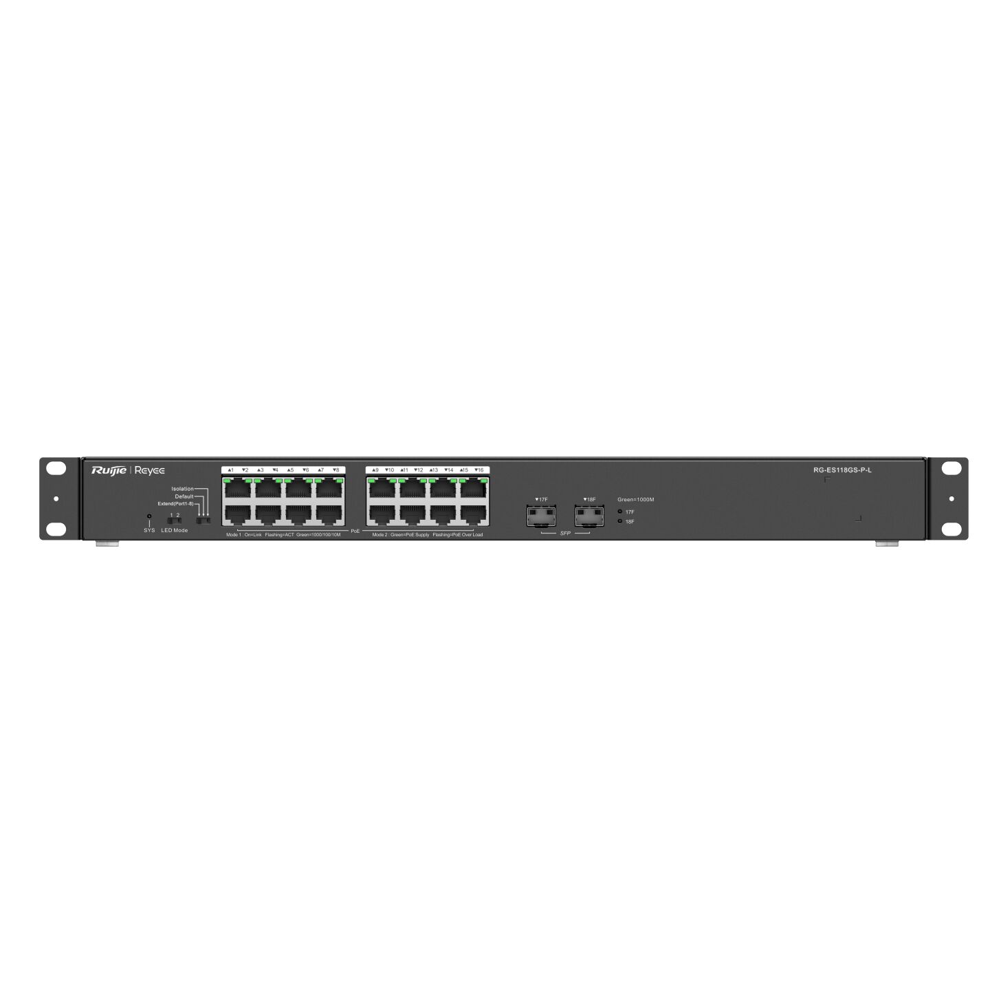 RUİJİE-REYEE RG-ES118GS-P-L 18XGE F.GIGABIT 247W POE SWİTCH