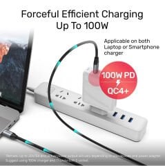 UNITEK USB-C 3.2 KABLO 2MT 5GBPS, 100W PD, 4K&60Hz  (C14091ABK)
