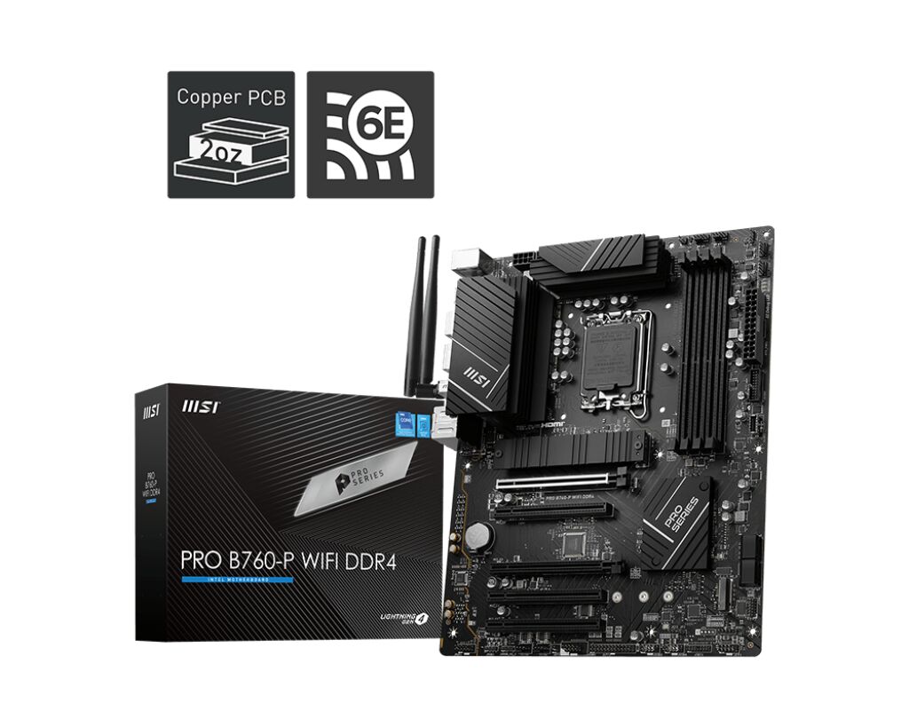 MSI PRO B760-P WIFI DDR4 5333MHZ(OC) DDR4 HDMI DP M.2 1700p