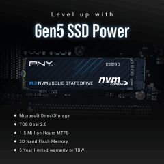 PNY CS2150 2TB  10200/8500 NVMe PCIe Gen5x4 M.2 SSD (M280CS2150-2TB-TB)