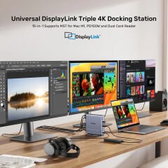 UNITEK UNIVERSAL DISPLAYLINK 4K KVM BAGLANTI ISTASYONU (D1135AGY01)