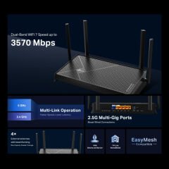 TP-LINK BE230 BE3600 Dual-Band Wi-Fi 7 Router